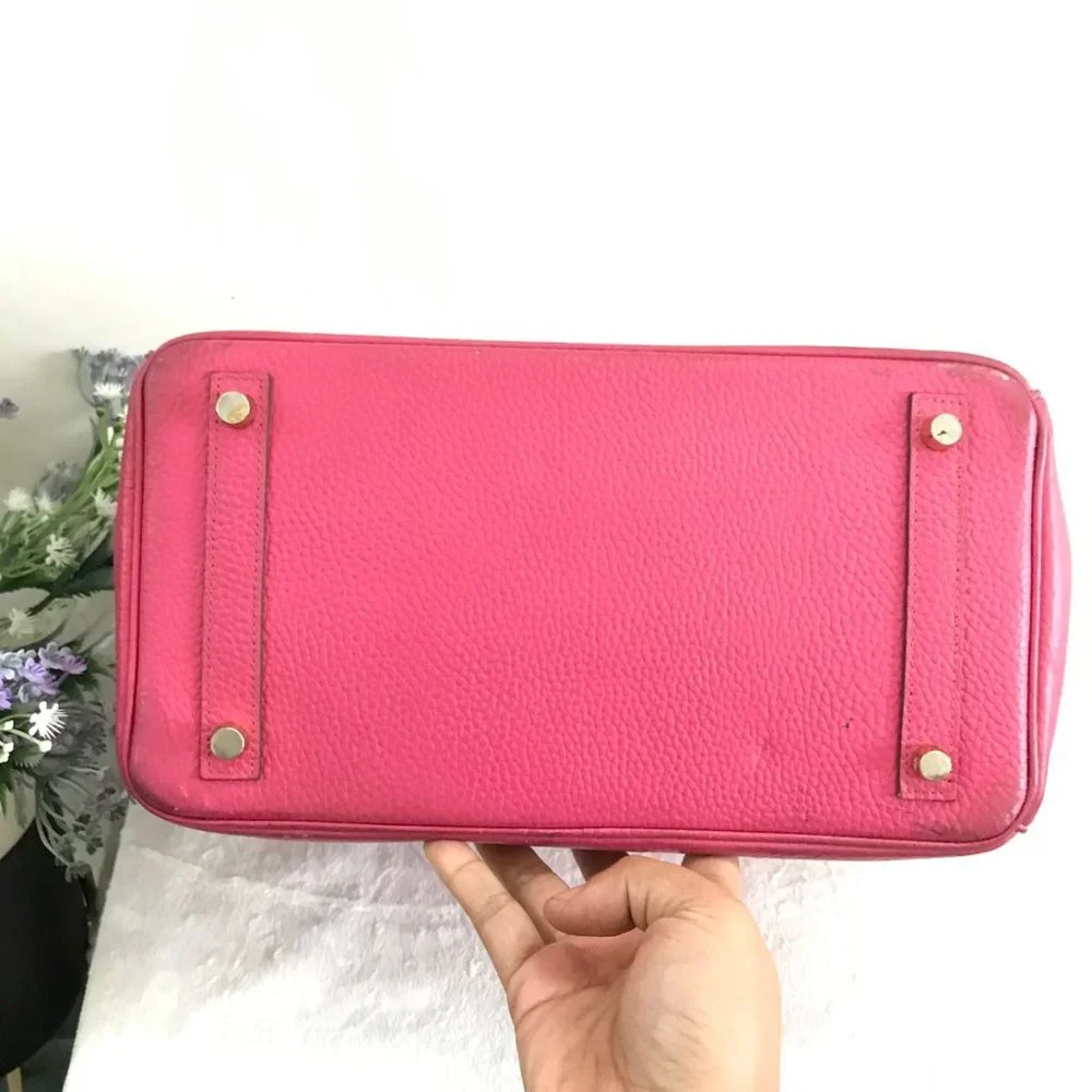 Hermes Birkin Handbag Rose Pourpre Togo With Gold Hardware 32 Pink - Picture 5 of 12